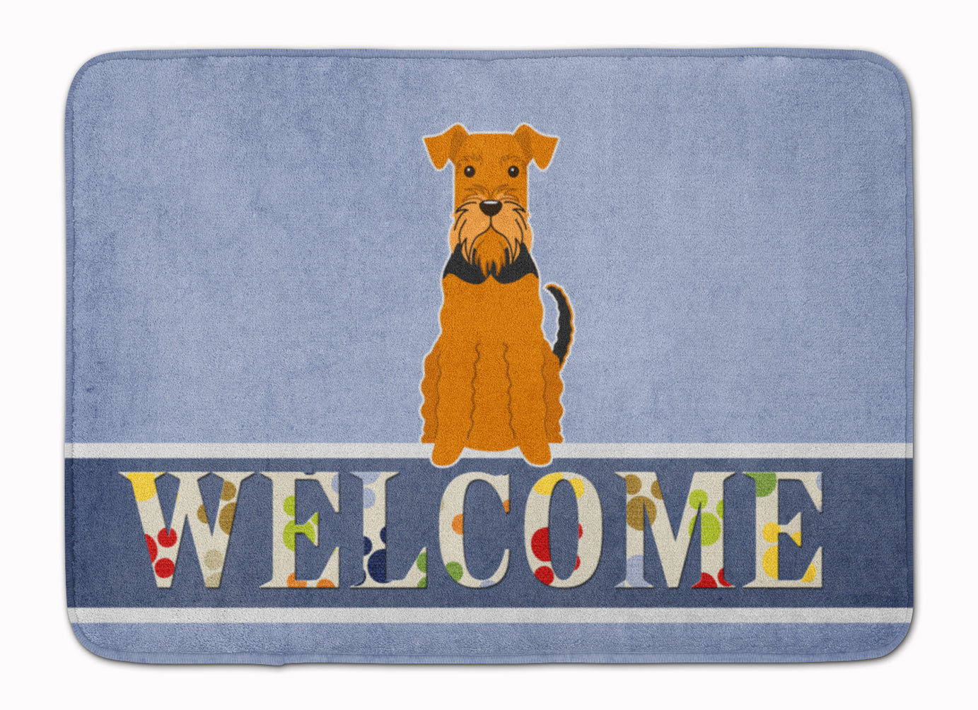 Airedale Welcome Memory Foam Kitchen Mat Machine Washable Anti-Fatigue Cushion Comfort Bath or Kitchen Rug