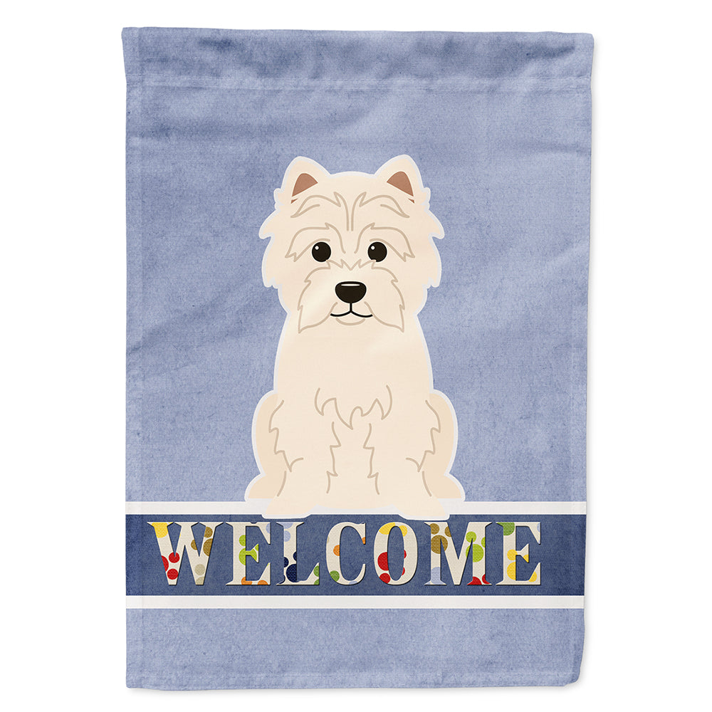 Westie Welcome House Flag 28x40 Porch Sleeve Pole Decorative Outside Yard Banner Artwork Wall Hanging, Polyester