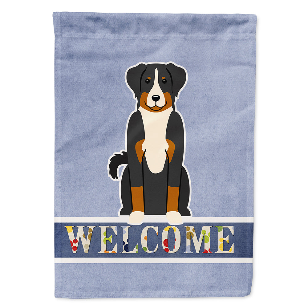 Appenzeller Sennenhund Welcome House Flag 28x40 Porch Sleeve Pole Decorative Outside Yard Banner Artwork Wall Hanging, Polyester