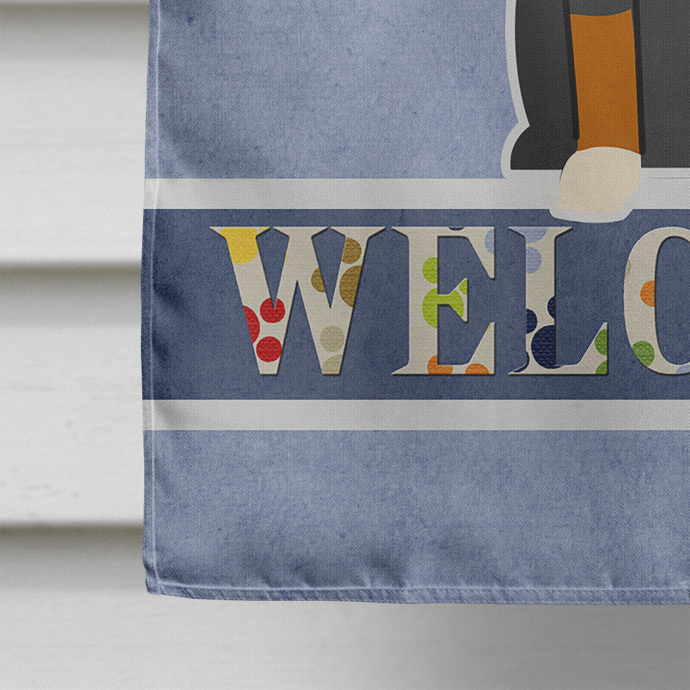 Appenzeller Sennenhund Welcome House Flag 28x40 Porch Sleeve Pole Decorative Outside Yard Banner Artwork Wall Hanging, Polyester