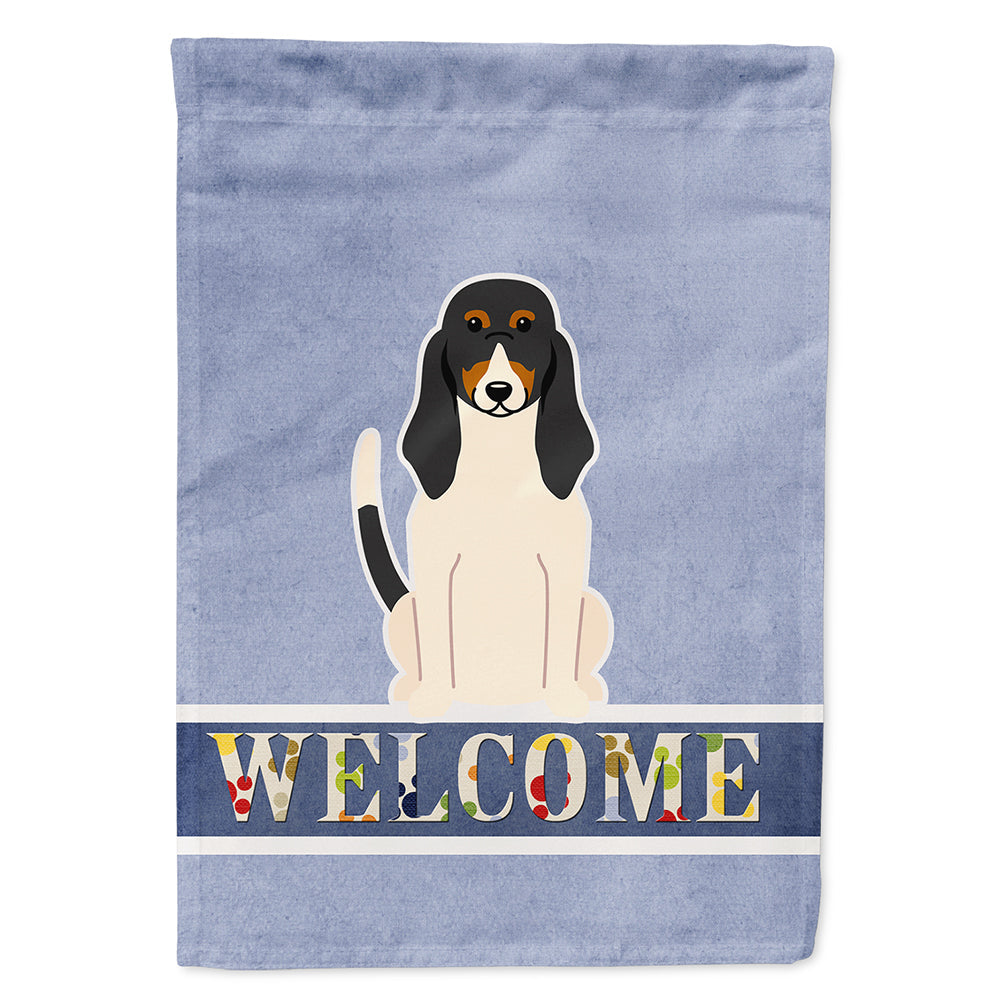 Swiss Hound Welcome House Flag 28x40 Porch Sleeve Pole Decorative Outside Yard Banner Artwork Wall Hanging, Polyester