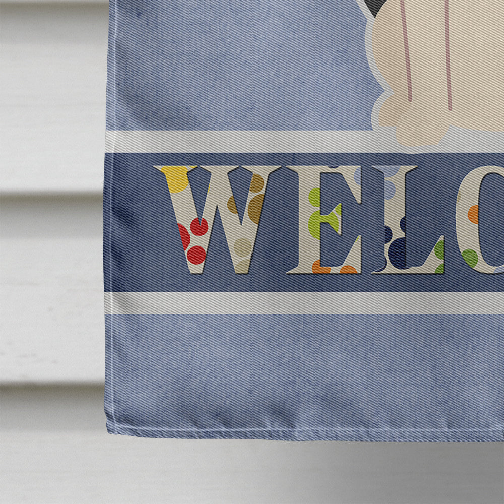 Swiss Hound Welcome House Flag 28x40 Porch Sleeve Pole Decorative Outside Yard Banner Artwork Wall Hanging, Polyester