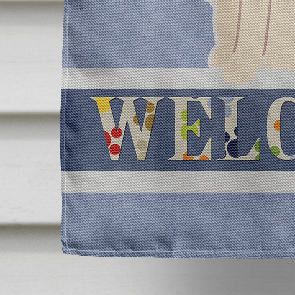White German Shepherd Welcome House Flag 28x40 Porch Sleeve Pole Decorative Outside Yard Banner Artwork Wall Hanging, Polyester
