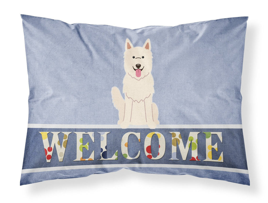 White German Shepherd Welcome Standard Pillowcase Lightweight Super Soft Easy Care Decorative Artwork Pillowcase, Standard