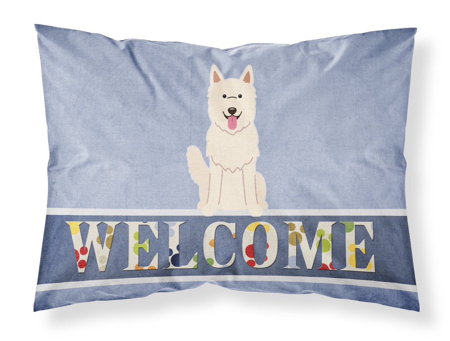 White German Shepherd Welcome Standard Pillowcase Lightweight Super Soft Easy Care Decorative Artwork Pillowcase, Standard