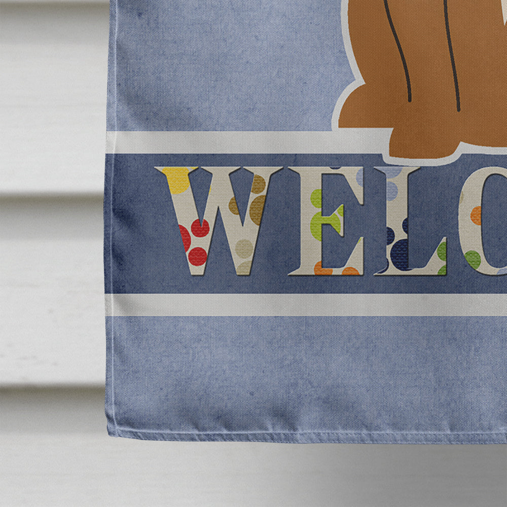 Staffordshire Bull Terrier Brown Welcome House Flag 28x40 Porch Sleeve Pole Decorative Outside Yard Banner Artwork Wall Hanging, Polyester