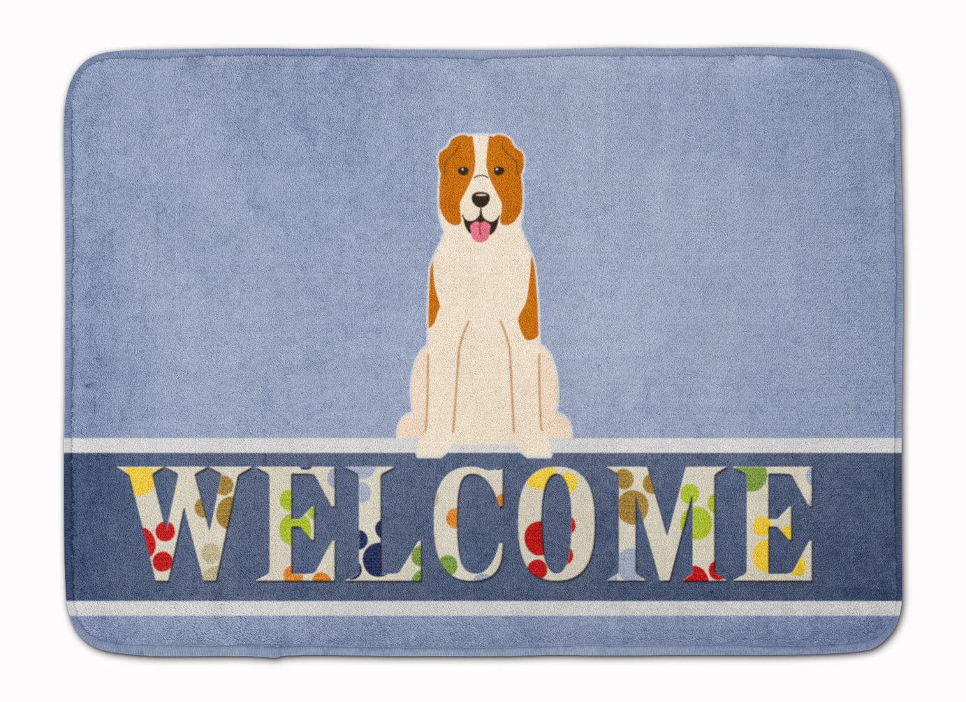 Central Asian Shepherd Dog Welcome Memory Foam Kitchen Mat Machine Washable Anti-Fatigue Cushion Comfort Bath or Kitchen Rug