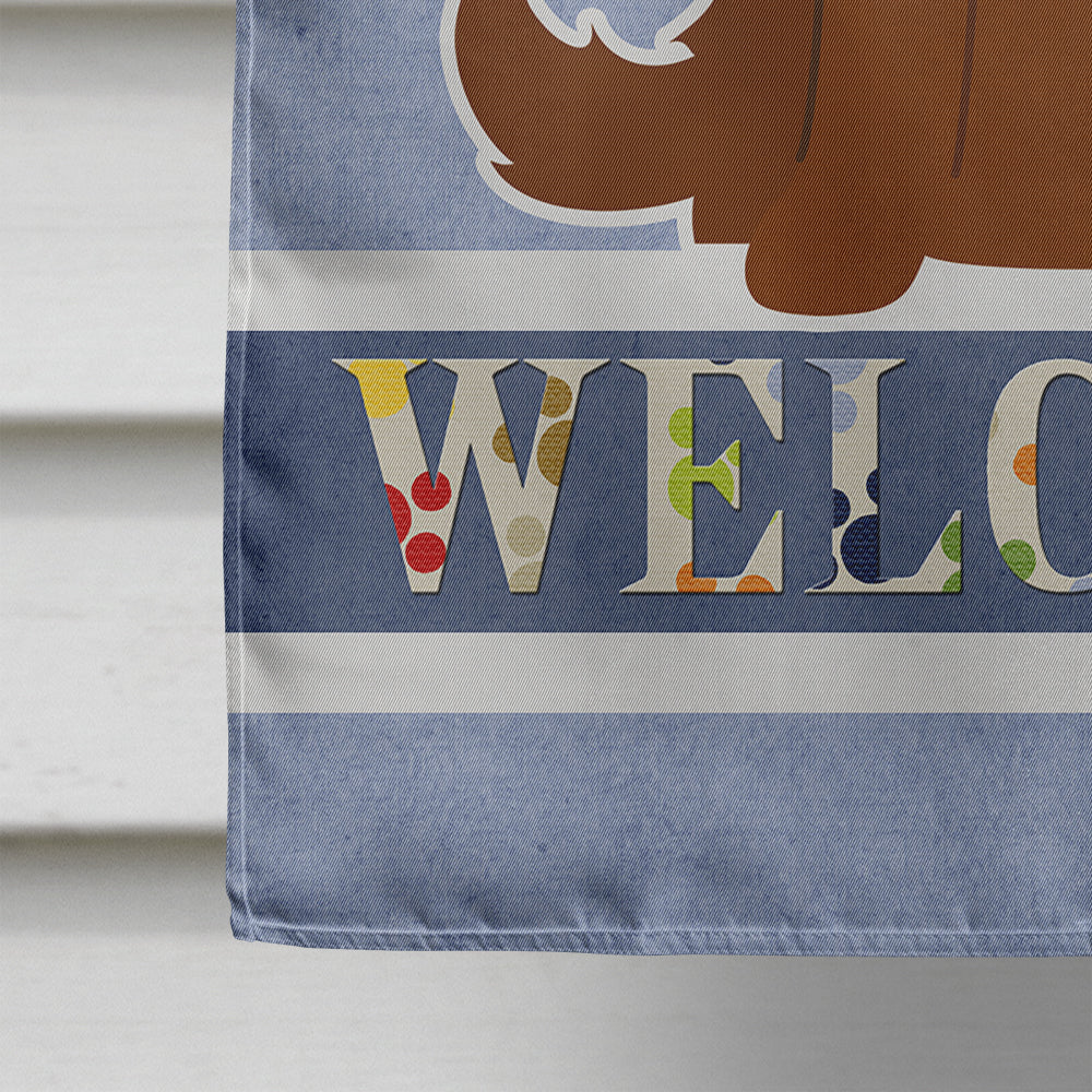 Caucasian Shepherd Dog Welcome House Flag 28x40 Porch Sleeve Pole Decorative Outside Yard Banner Artwork Wall Hanging, Polyester