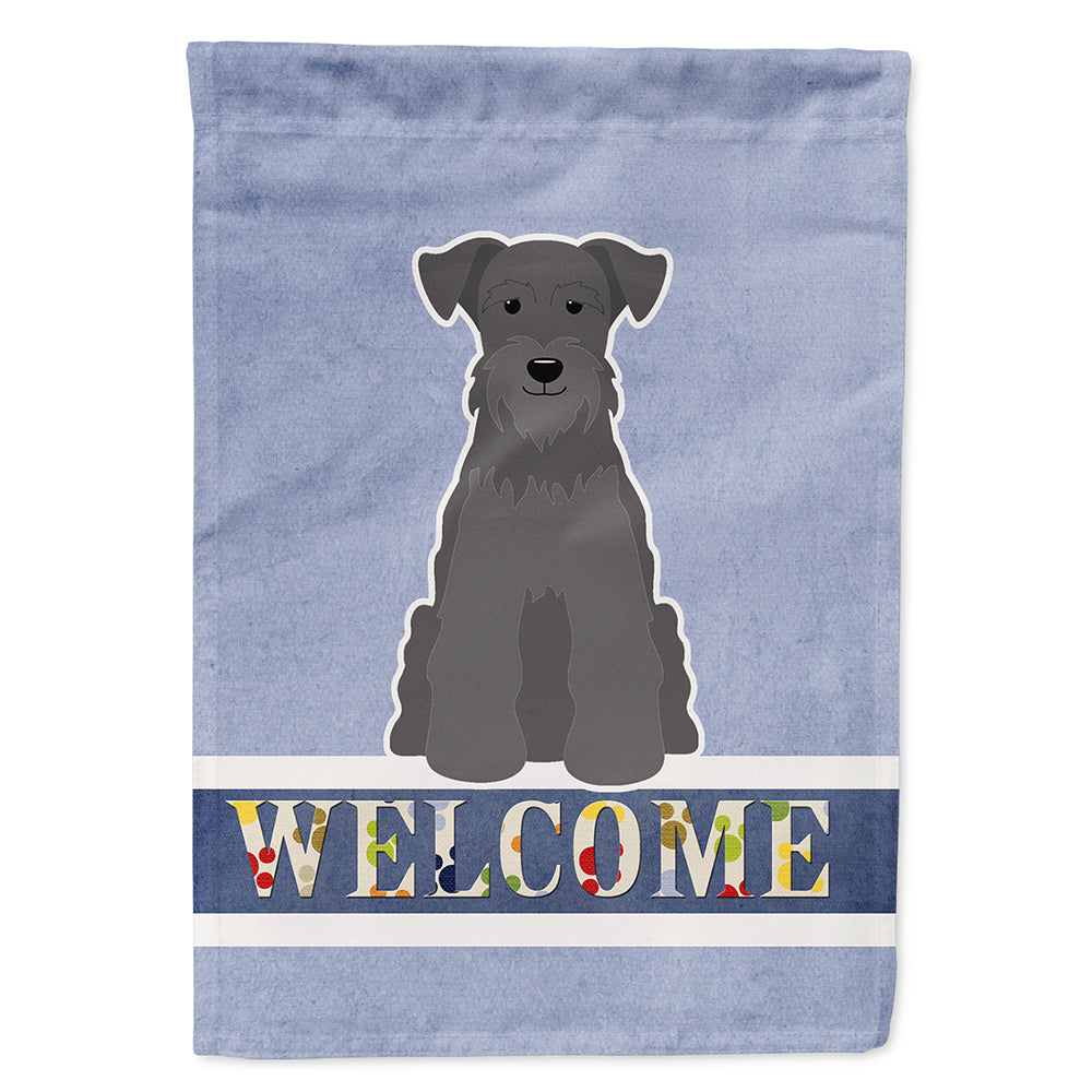 Miniature Schnauzer Black Welcome House Flag 28x40 Porch Sleeve Pole Decorative Outside Yard Banner Artwork Wall Hanging, Polyester