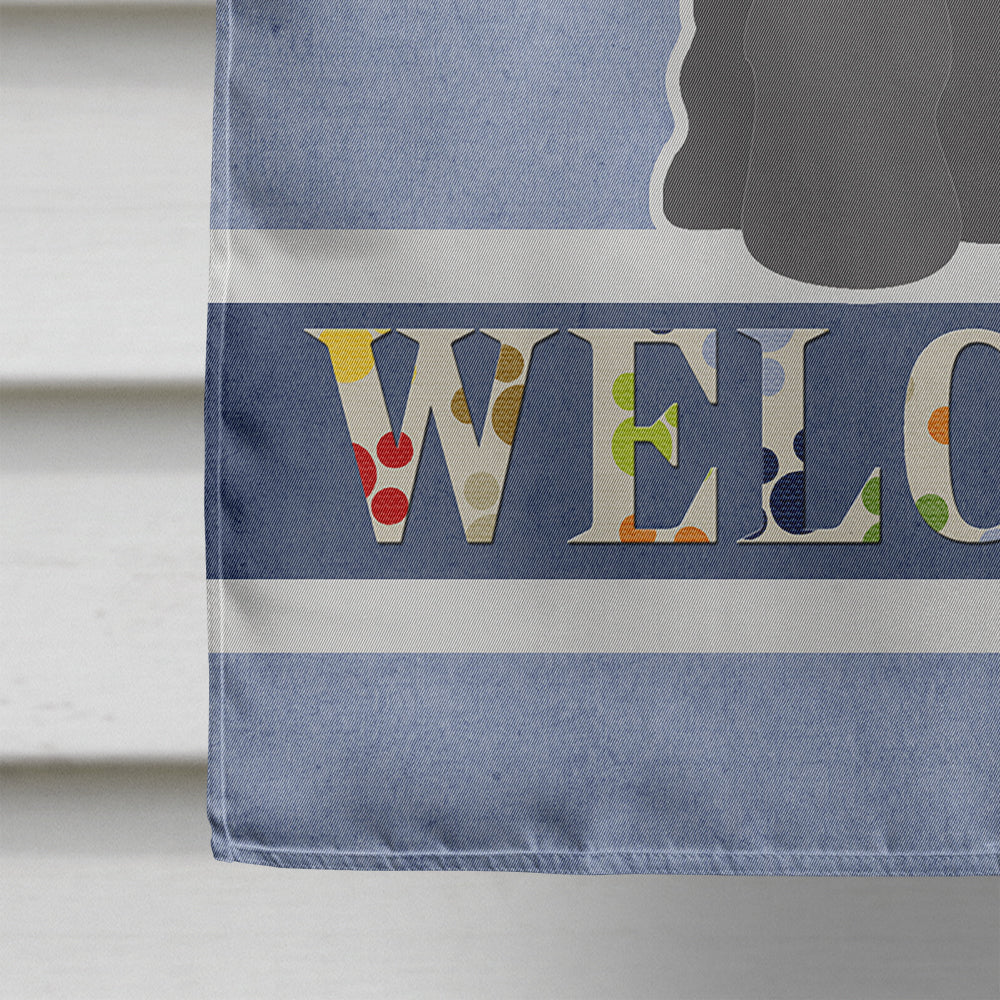 Miniature Schnauzer Black Welcome House Flag 28x40 Porch Sleeve Pole Decorative Outside Yard Banner Artwork Wall Hanging, Polyester