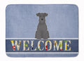 Miniature Schnauzer Black Welcome Memory Foam Kitchen Mat Machine Washable Anti-Fatigue Cushion Comfort Bath or Kitchen Rug