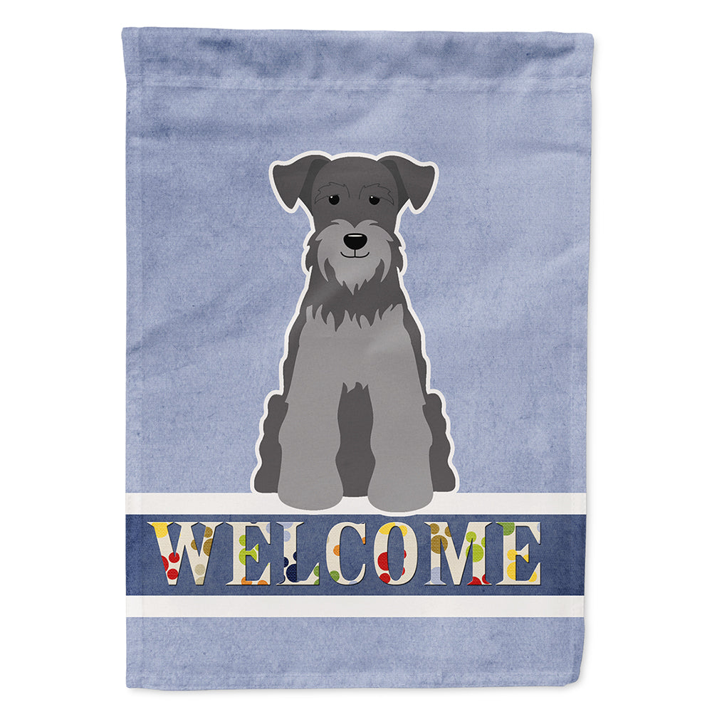 Miniature Schnauzer Black Silver Welcome House Flag 28x40 Porch Sleeve Pole Decorative Outside Yard Banner Artwork Wall Hanging, Polyester