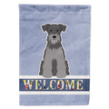 Miniature Schnauzer Black Silver Welcome House Flag 28x40 Porch Sleeve Pole Decorative Outside Yard Banner Artwork Wall Hanging, Polyester
