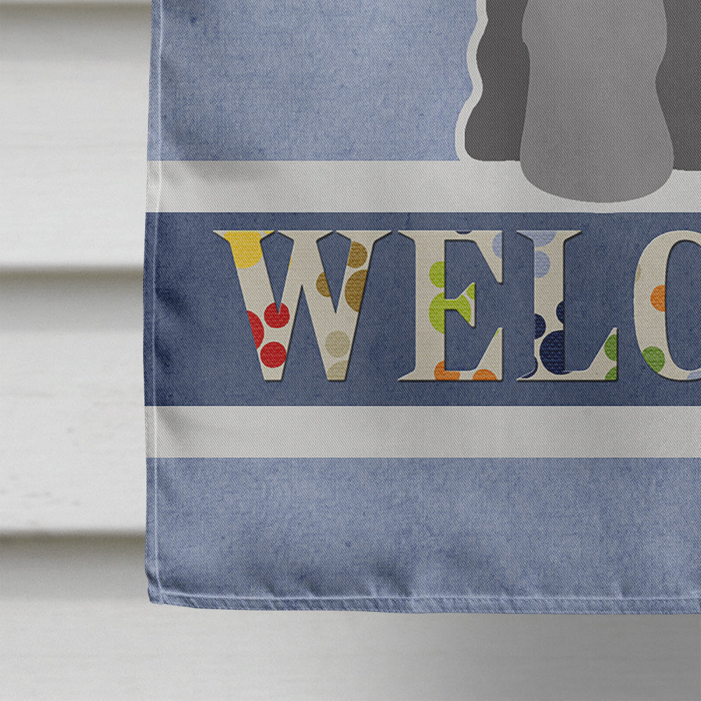 Miniature Schnauzer Black Silver Welcome House Flag 28x40 Porch Sleeve Pole Decorative Outside Yard Banner Artwork Wall Hanging, Polyester