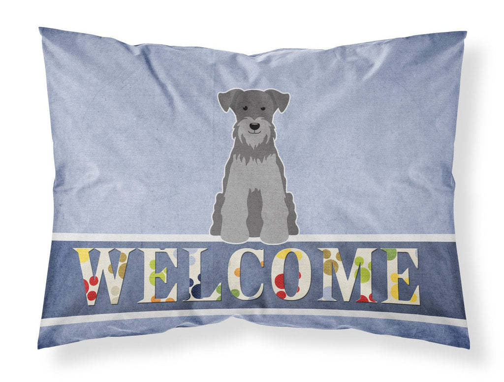 Miniature Schnauzer Black Silver Welcome Standard Pillowcase Lightweight Super Soft Easy Care Decorative Artwork Pillowcase, Standard