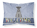 Miniature Schnauzer Black Silver Welcome Standard Pillowcase Lightweight Super Soft Easy Care Decorative Artwork Pillowcase, Standard