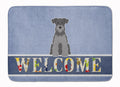 Miniature Schnauzer Black Silver Welcome Memory Foam Kitchen Mat Machine Washable Anti-Fatigue Cushion Comfort Bath or Kitchen Rug