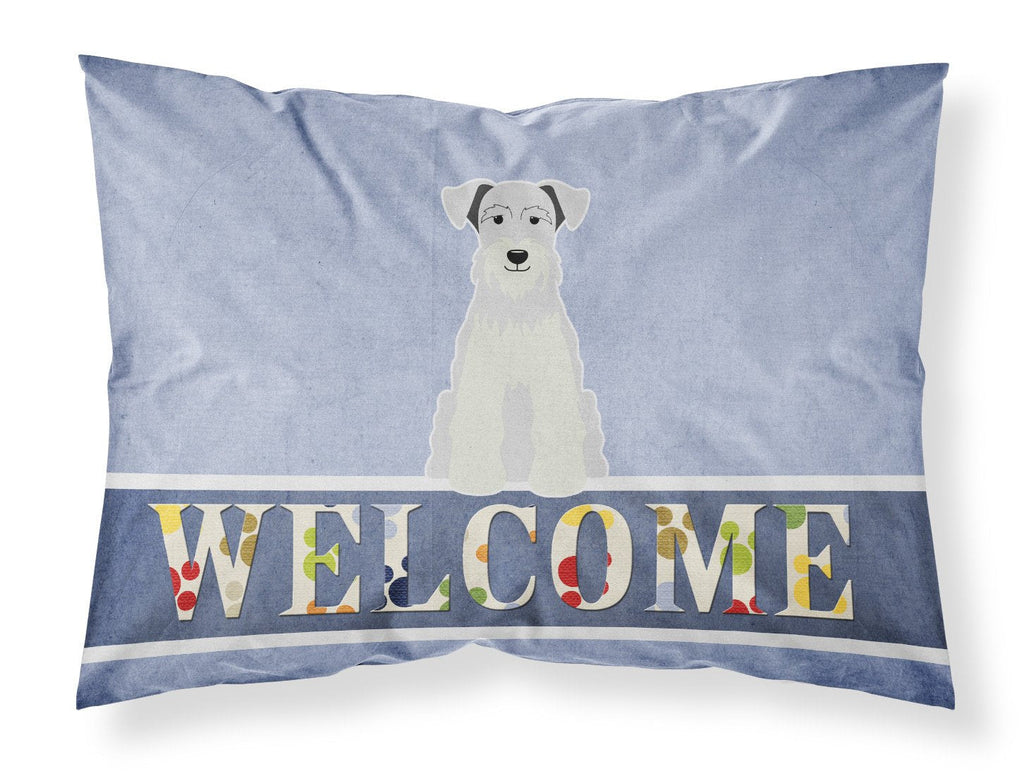 Miniature Schnauzer White Welcome Standard Pillowcase Lightweight Super Soft Easy Care Decorative Artwork Pillowcase, Standard