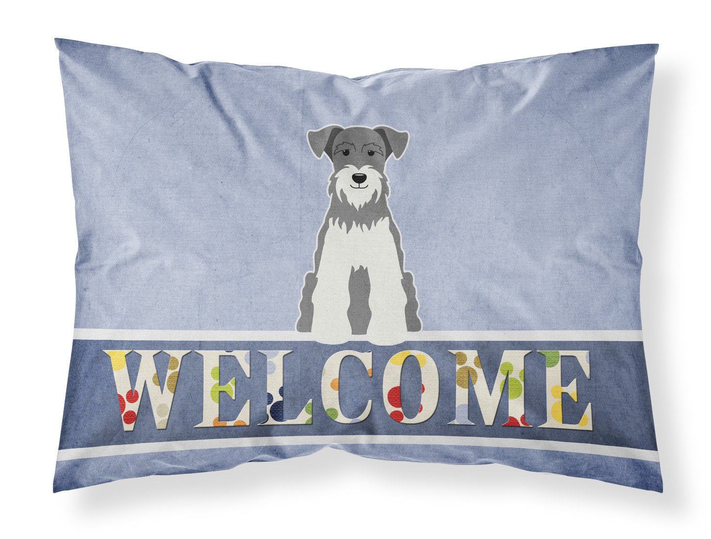 Miniature Schnauzer Salt and Pepper Welcome Standard Pillowcase Lightweight Super Soft Easy Care Decorative Artwork Pillowcase, Standard