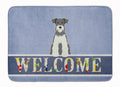 Miniature Schnauzer Salt and Pepper Welcome Memory Foam Kitchen Mat Machine Washable Anti-Fatigue Cushion Comfort Bath or Kitchen Rug