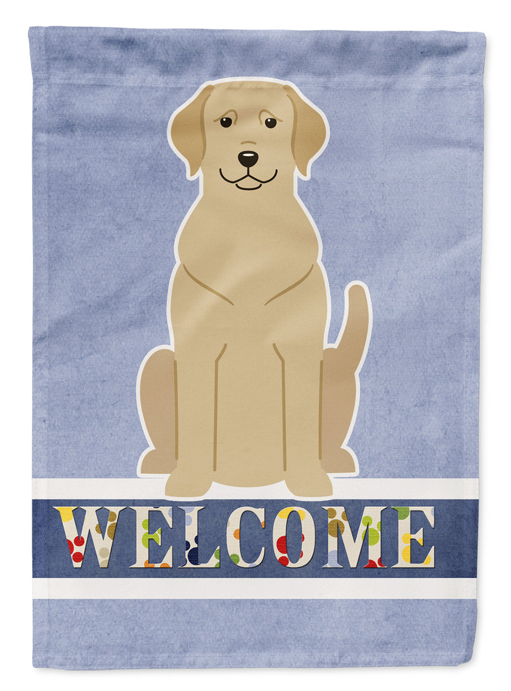 Yellow Labrador Welcome House Flag 28x40 Porch Sleeve Pole Decorative Outside Yard Banner Artwork Wall Hanging, Polyester