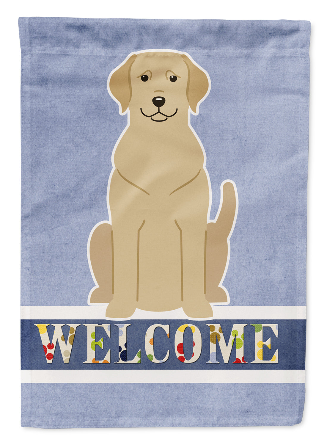 Yellow Labrador Welcome House Flag 28x40 Porch Sleeve Pole Decorative Outside Yard Banner Artwork Wall Hanging, Polyester