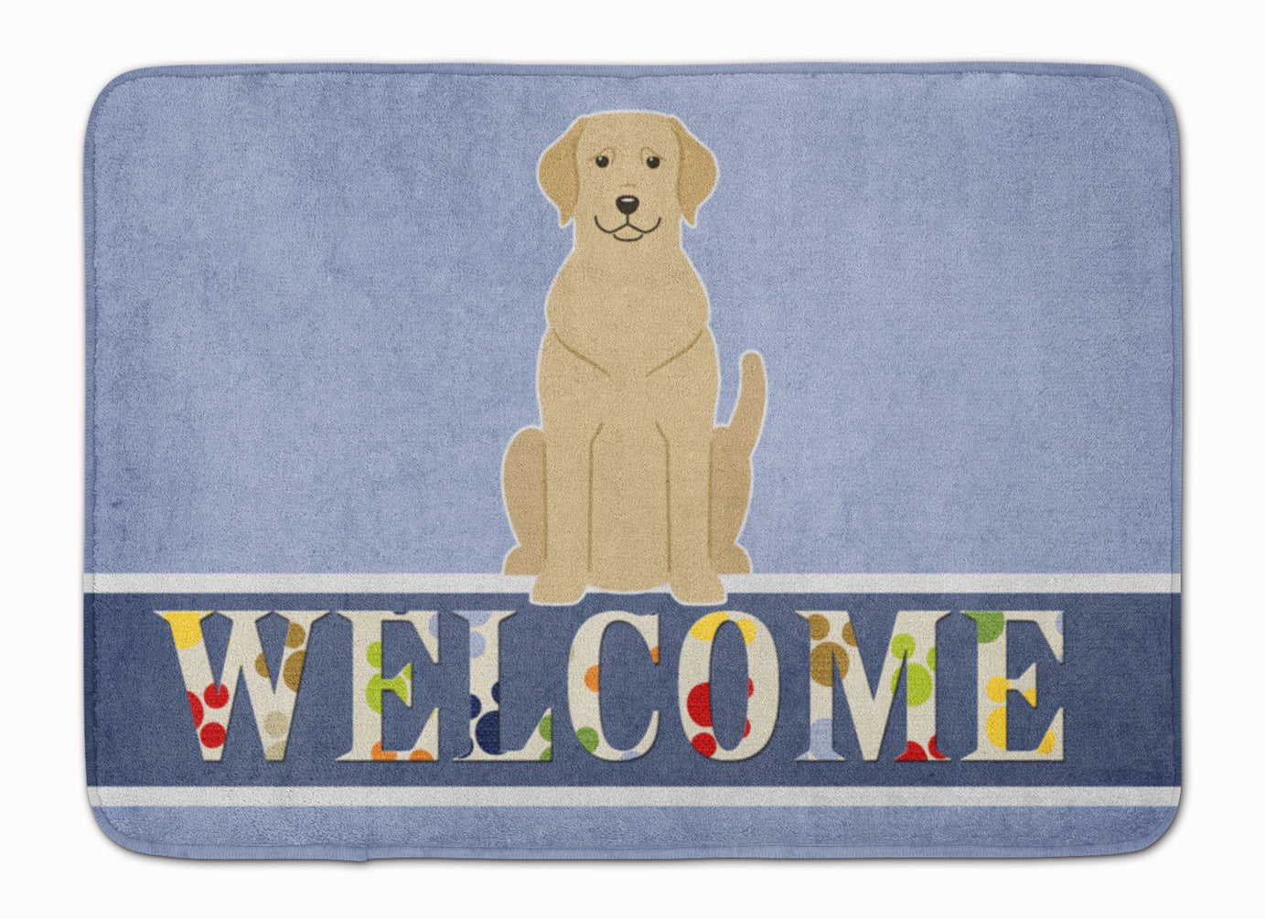 Yellow Labrador Welcome Memory Foam Kitchen Mat Machine Washable Anti-Fatigue Cushion Comfort Bath or Kitchen Rug