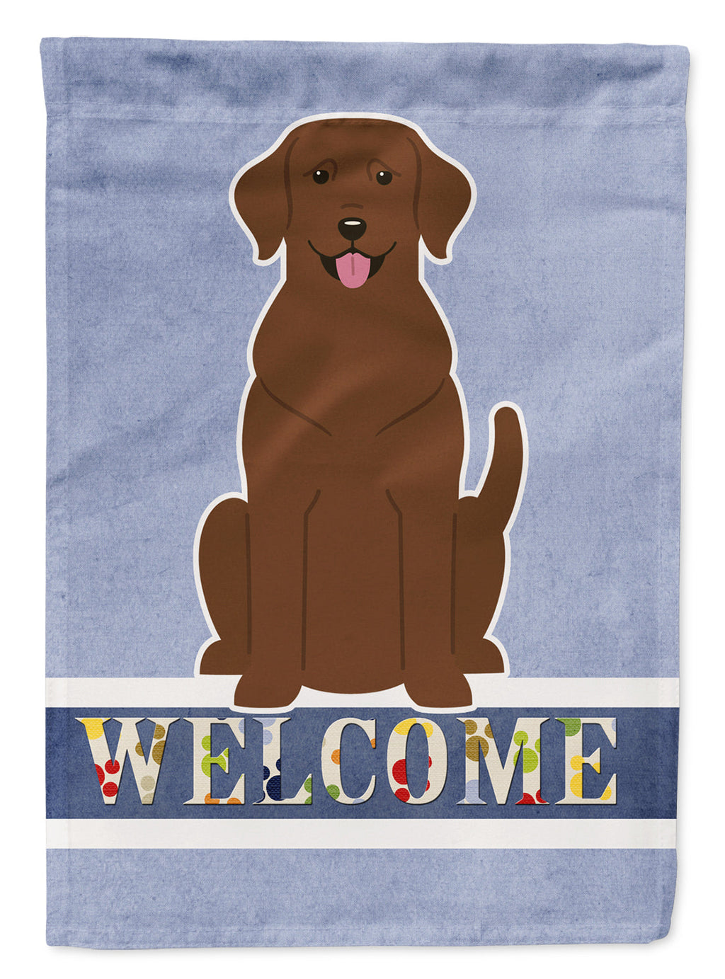 Chocolate Labrador Welcome House Flag 28x40 Porch Sleeve Pole Decorative Outside Yard Banner Artwork Wall Hanging, Polyester