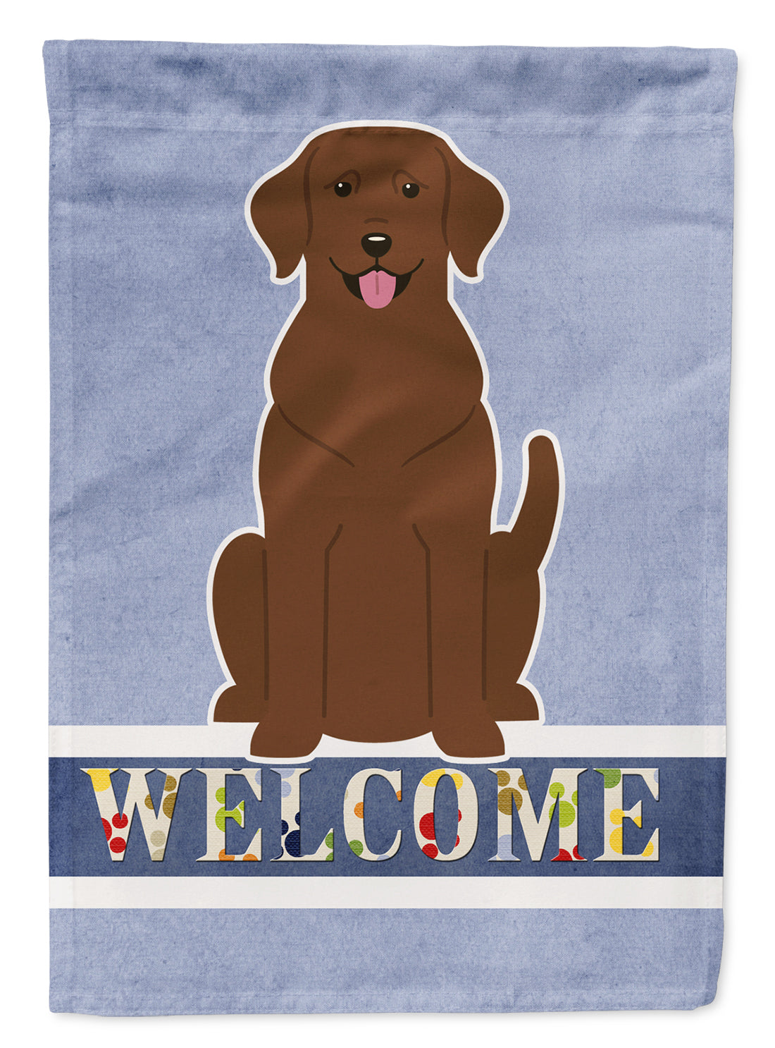 Chocolate Labrador Welcome House Flag 28x40 Porch Sleeve Pole Decorative Outside Yard Banner Artwork Wall Hanging, Polyester