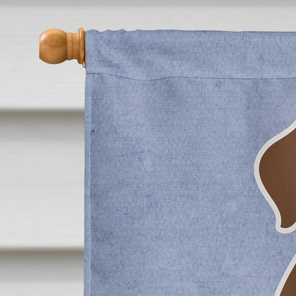 Chocolate Labrador Welcome House Flag 28x40 Porch Sleeve Pole Decorative Outside Yard Banner Artwork Wall Hanging, Polyester