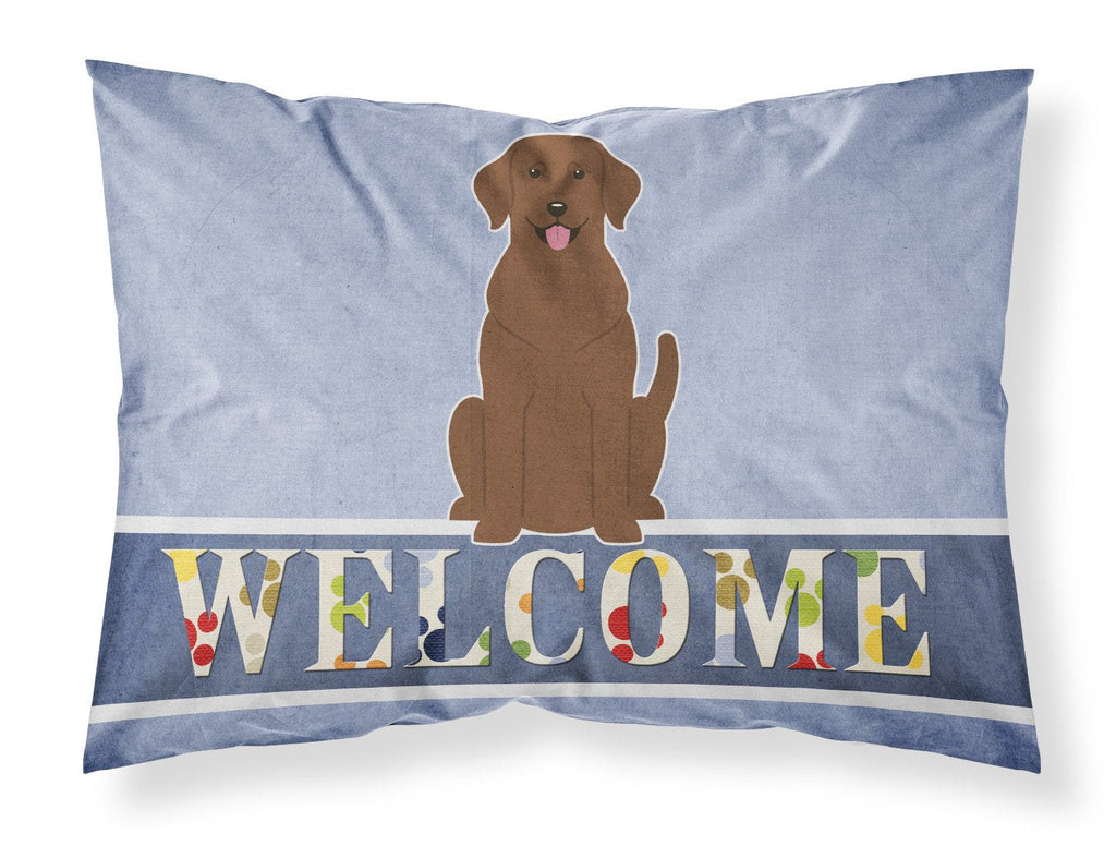 Chocolate Labrador Welcome Standard Pillowcase Lightweight Super Soft Easy Care Decorative Artwork Pillowcase, Standard
