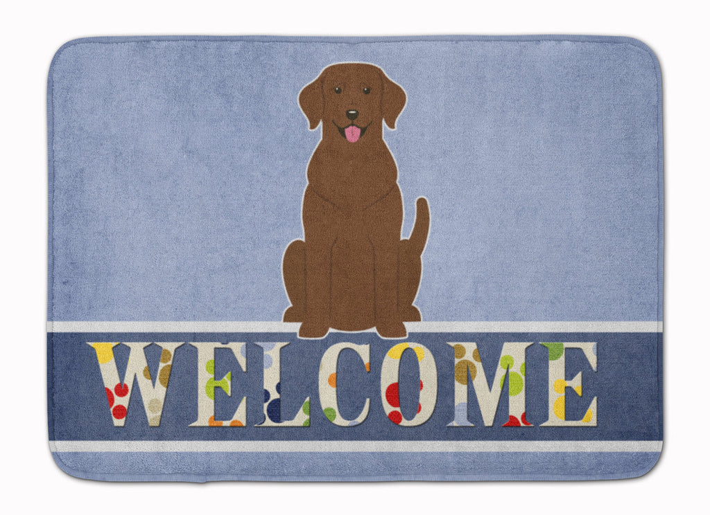Chocolate Labrador Welcome Memory Foam Kitchen Mat Machine Washable Anti-Fatigue Cushion Comfort Bath or Kitchen Rug