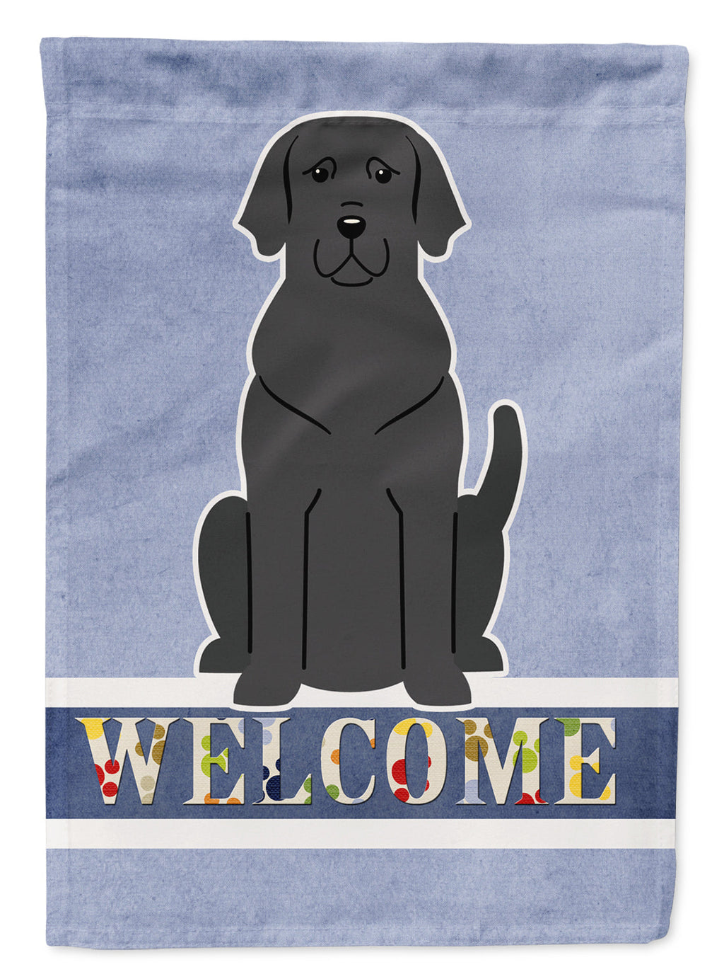 Black Labrador Welcome House Flag 28x40 Porch Sleeve Pole Decorative Outside Yard Banner Artwork Wall Hanging, Polyester