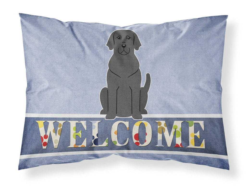 Black Labrador Welcome Standard Pillowcase Lightweight Super Soft Easy Care Decorative Artwork Pillowcase, Standard