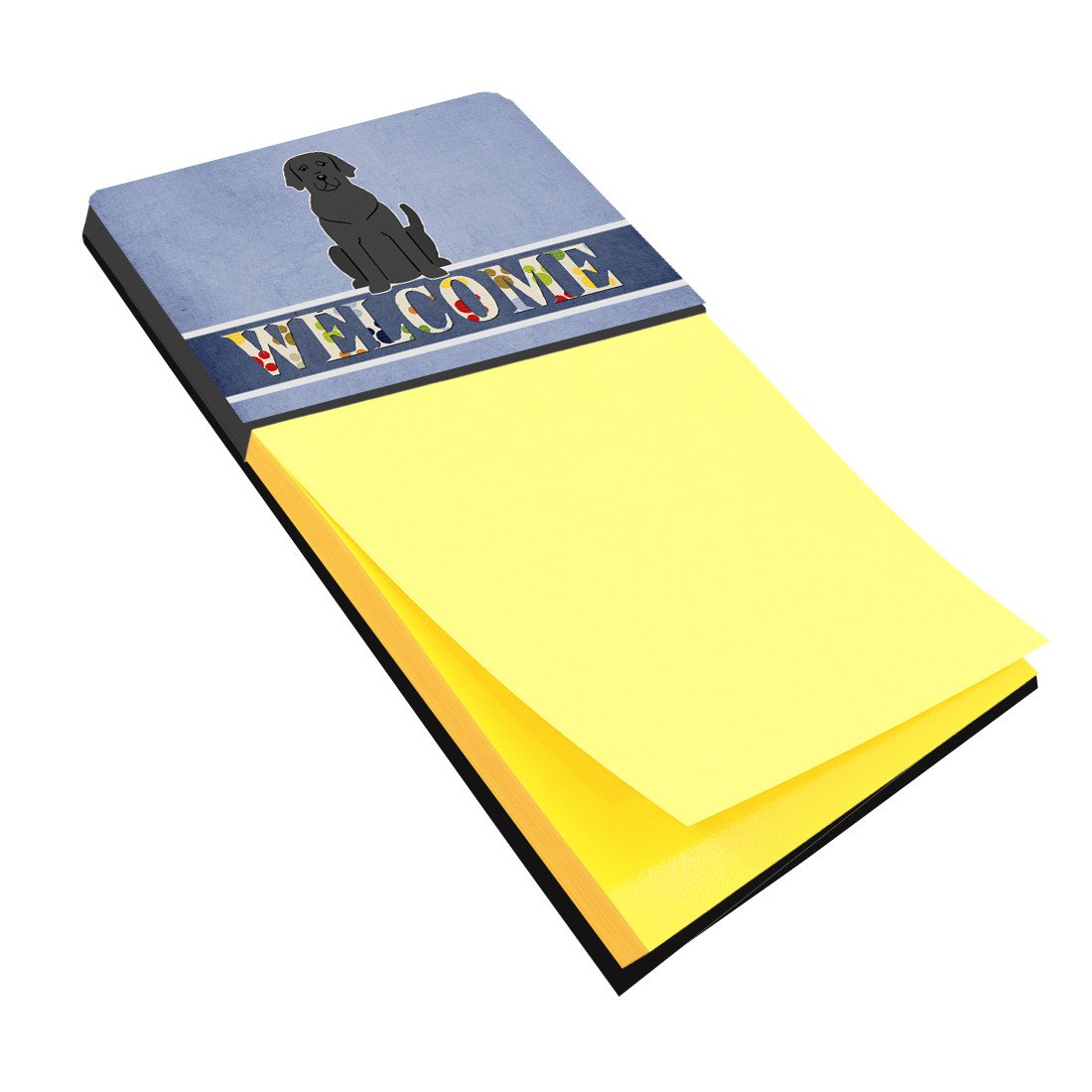 Black Labrador Welcome Watercolor Sticky Note Holder Refillable Dispenser Desk Accessory 3x3 Pad Gift