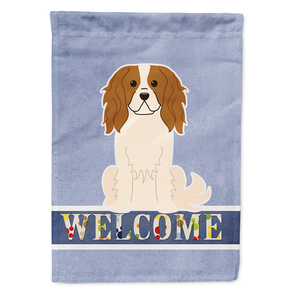 Cavalier Spaniel Welcome House Flag 28x40 Porch Sleeve Pole Decorative Outside Yard Banner Artwork Wall Hanging, Polyester