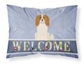Cavalier Spaniel Welcome Standard Pillowcase Lightweight Super Soft Easy Care Decorative Artwork Pillowcase, Standard