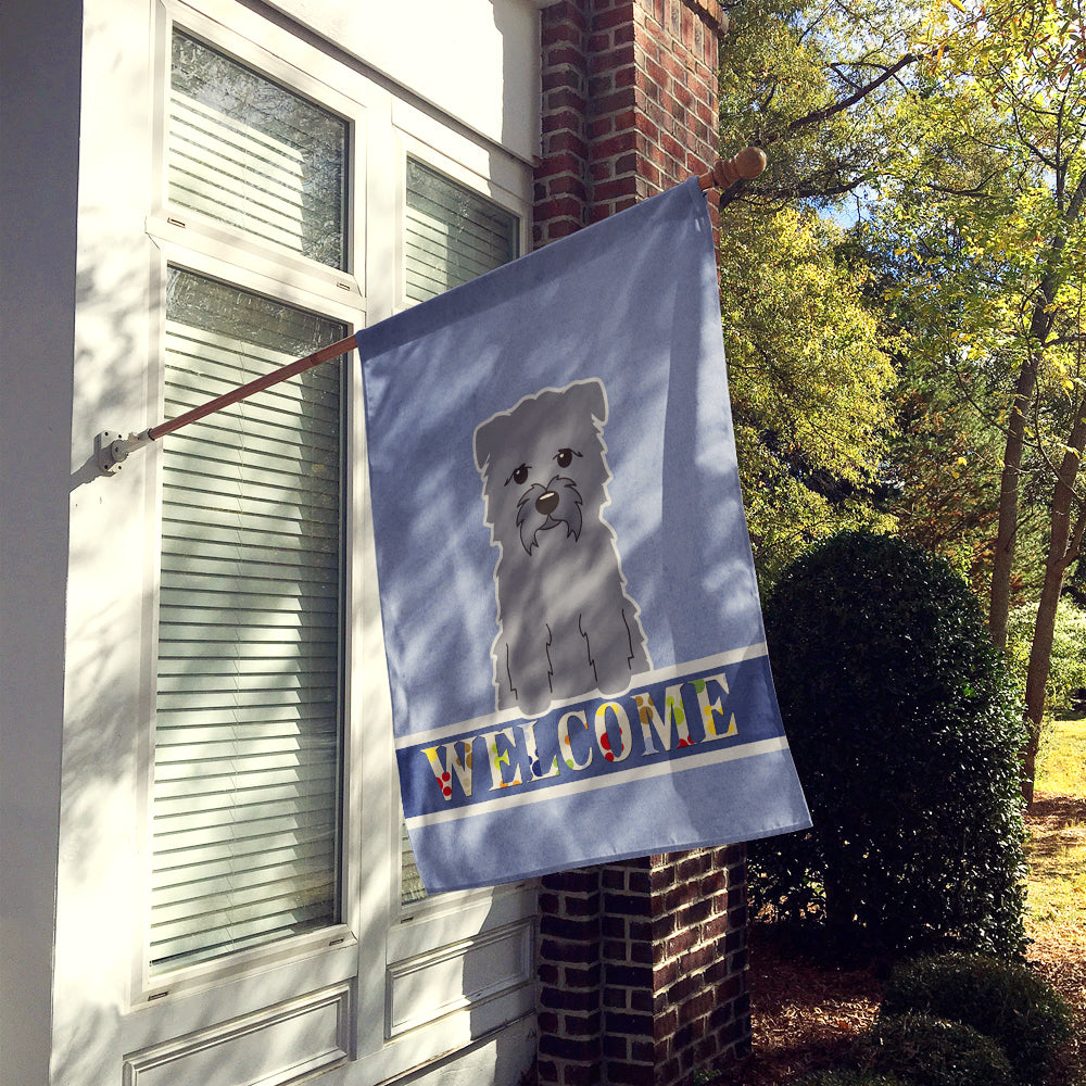 Glen of Imal Grey Welcome House Flag 28x40 Porch Sleeve Pole Decorative Outside Yard Banner Artwork Wall Hanging, Polyester