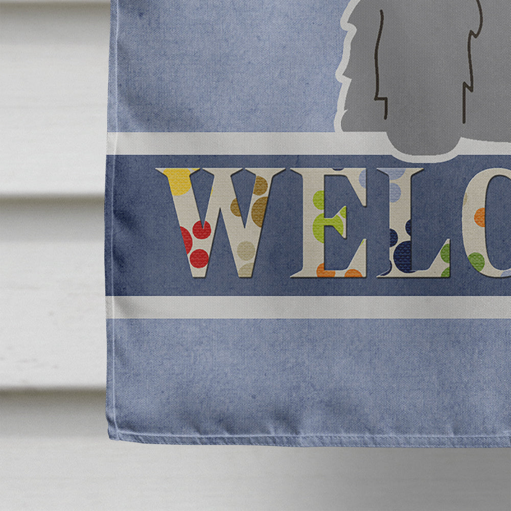 Glen of Imal Grey Welcome House Flag 28x40 Porch Sleeve Pole Decorative Outside Yard Banner Artwork Wall Hanging, Polyester