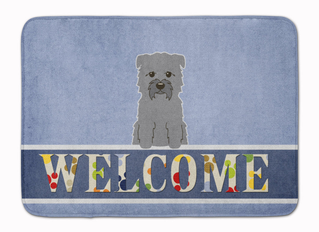 Glen of Imal Grey Welcome Memory Foam Kitchen Mat Machine Washable Anti-Fatigue Cushion Comfort Bath or Kitchen Rug