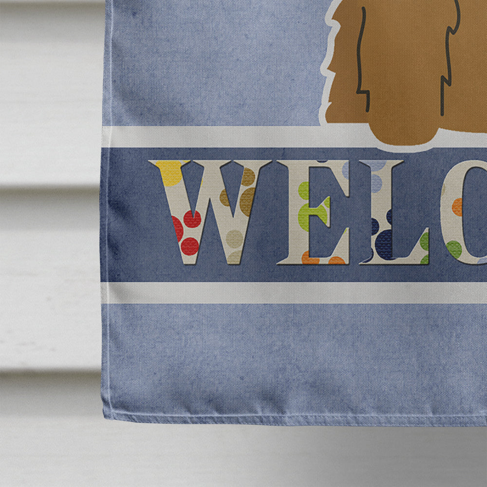 Glen of Imal Tan Welcome House Flag 28x40 Porch Sleeve Pole Decorative Outside Yard Banner Artwork Wall Hanging, Polyester