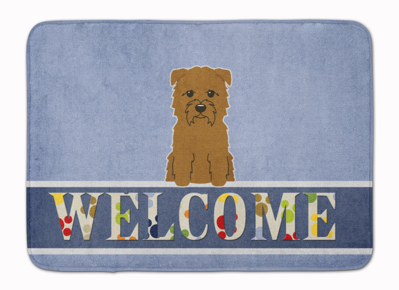 Glen of Imal Tan Welcome Memory Foam Kitchen Mat Machine Washable Anti-Fatigue Cushion Comfort Bath or Kitchen Rug