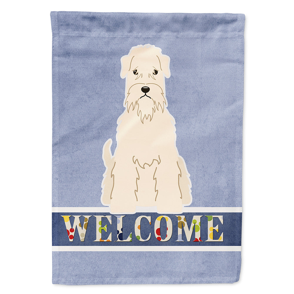 Soft Coated Wheaten Terrier Welcome House Flag 28x40 Porch Sleeve Pole Decorative Outside Yard Banner Artwork Wall Hanging, Polyester