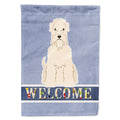 Soft Coated Wheaten Terrier Welcome House Flag 28x40 Porch Sleeve Pole Decorative Outside Yard Banner Artwork Wall Hanging, Polyester