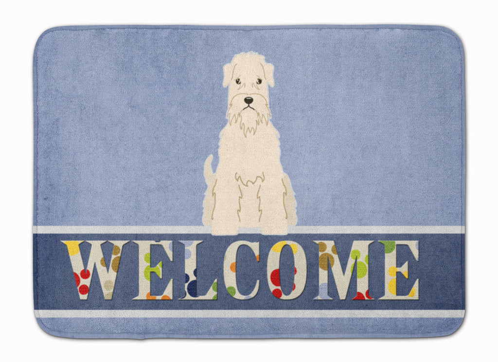 Soft Coated Wheaten Terrier Welcome Memory Foam Kitchen Mat Machine Washable Anti-Fatigue Cushion Comfort Bath or Kitchen Rug