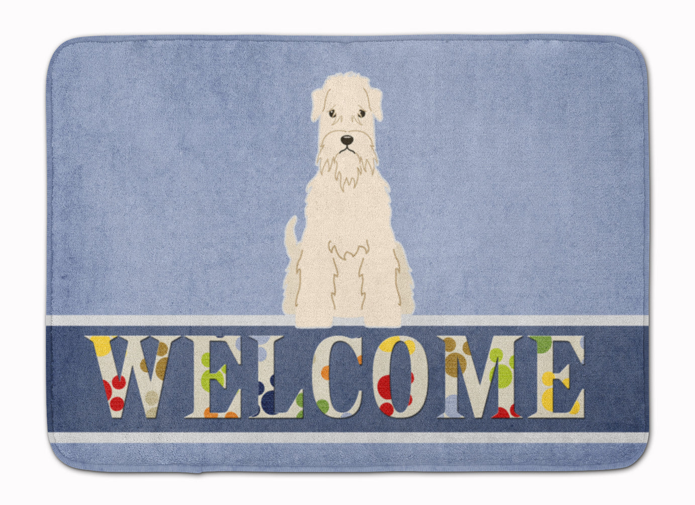 Soft Coated Wheaten Terrier Welcome Memory Foam Kitchen Mat Machine Washable Anti-Fatigue Cushion Comfort Bath or Kitchen Rug