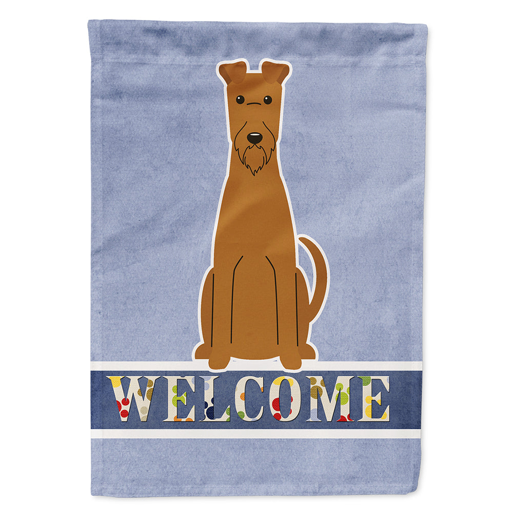 Irish Terrier Welcome House Flag 28x40 Porch Sleeve Pole Decorative Outside Yard Banner Artwork Wall Hanging, Polyester