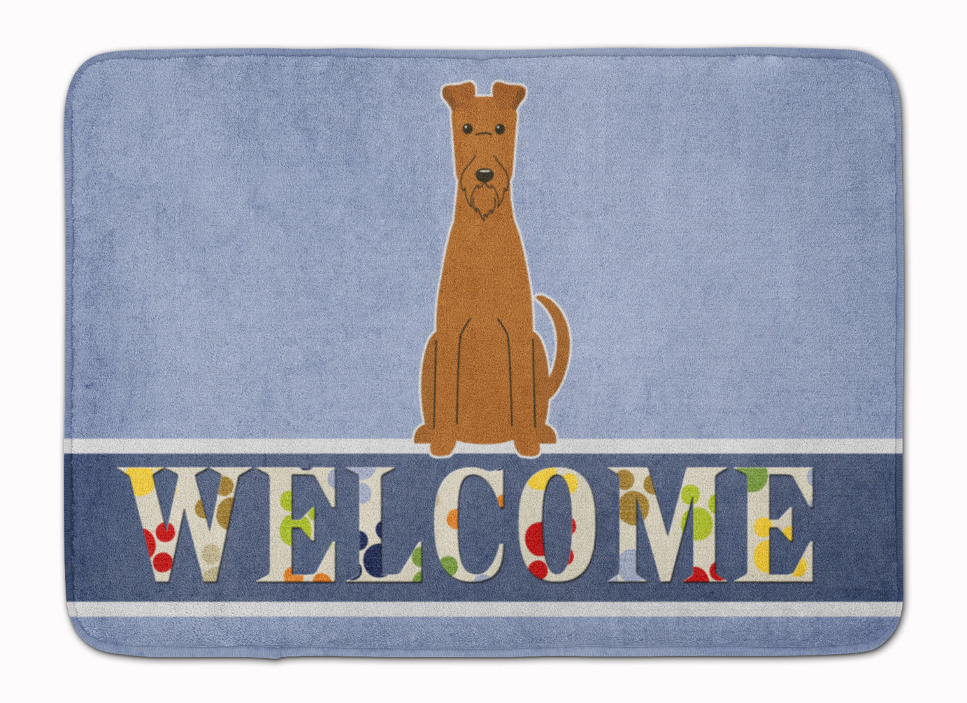 Irish Terrier Welcome Memory Foam Kitchen Mat Machine Washable Anti-Fatigue Cushion Comfort Bath or Kitchen Rug