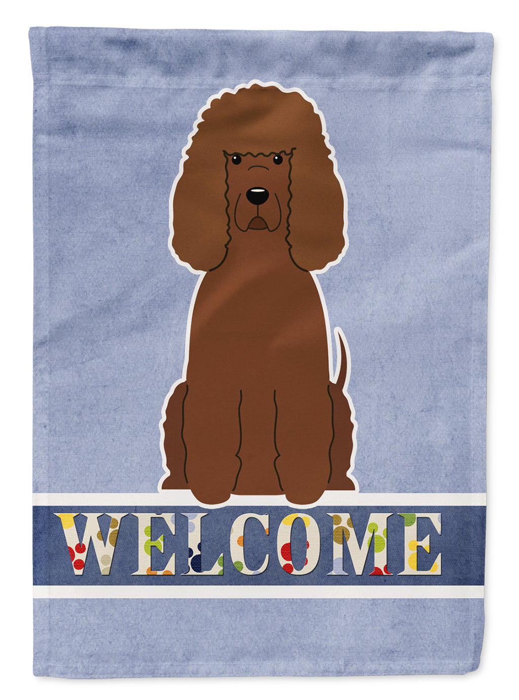 Irish Water Spaniel Welcome House Flag 28x40 Porch Sleeve Pole Decorative Outside Yard Banner Artwork Wall Hanging, Polyester