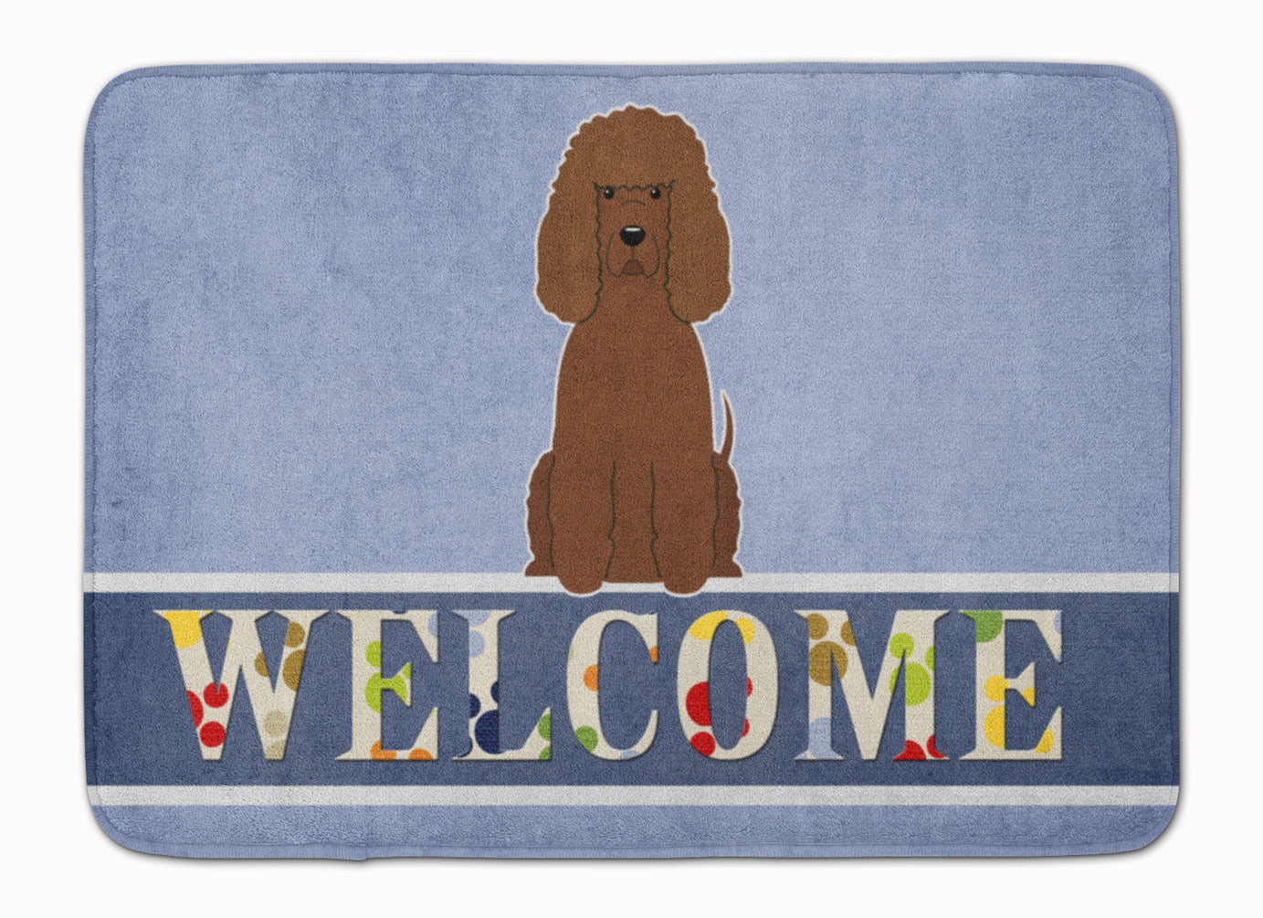 Irish Water Spaniel Welcome Memory Foam Kitchen Mat Machine Washable Anti-Fatigue Cushion Comfort Bath or Kitchen Rug